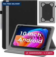 DETUOSI Universal 10.1 Inch Android Tablet Case, PU Leather,Black picture