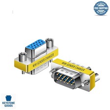 2-Pack VGA Male to Female Adaptors - HD15 Gender Changers for Monitors & Proj... picture