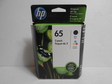 HP 65 2 pack Black Tricolor Original Ink Cartridges T0A36AN Expired 7/2023 picture