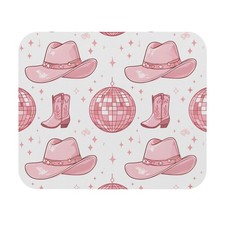 Pink Cowgirl Pattern Mouse Pad | Disco Ball, Cowboy Hat & Boots picture