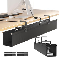 Large Under Desk Cable Management Tray Fabric Cord Hider No Drill Supports Up to picture