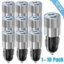 Lot 40W Dual USB Type-C Fast Car Charger Adapter For iPhone iPad Android Samsung picture