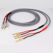 Pair 4N OFC HiFi Audio LoudSpeaker Wire With HiFi Banana plug for Amp DVD player picture