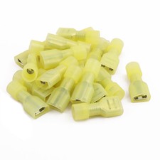 20Pcs 12-10AWG Wire Insulated 6.3mm Female Spade Crimp Terminal Connector Yellow picture