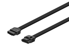 Monoprice SATA 6Gbps Straight Connector Cable w/Locking Latch 18in Black 10 Pack picture