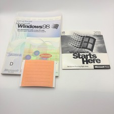 Microsoft Windows 98 Getting Started Manual & CD-ROM Vintage Software Retro PC picture