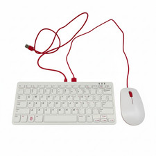 Official Raspberry Pi Wired Keyboard and Mouse Set White/Red USB Hub US Layout picture