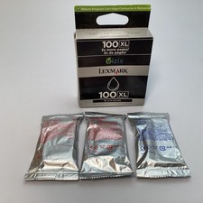 Lexmark 100XL High Yield Ink Cartridges Lot of 4 (1 Black, 2 Magenta, 1 Cyan) picture