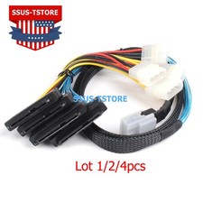 Lot SFF-8087 to 4x SFF-8482 Mini SAS Breakout Cable 1M w Molex Power RAID HBA picture