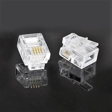 RJ12 6P4C Modular Plug Telephone ADSL Connector (50pcs - 100pcs) picture