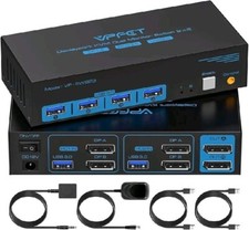 8K@60Hz Displayport KVM Switch 2 Monitors 2 Computers Display Port 4K@120Hz picture