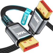 80Gbps DisplayPort Cable 2.1, VESA Certified DP 2.1 Cable 16K Military-Grade picture