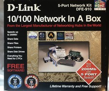 D-Link DFE-910 10/100 Network In A Box - NEW 5 Port Network Kit SEALED picture