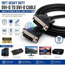 DVI-D to DVI-D Cable Male/Male Dual Link 24+1 Pin PC HDTV Monitor Display Cord picture