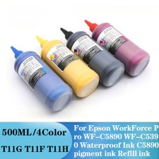 4×500ml Pigment Ink T11G/T11F/T11H fits Epson WF-C5890 & WF-C5390 picture