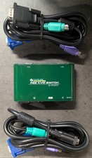 Cables Unlimited SWB-9000 2 Port PS/2 KVM Switch with Cables WORKS picture