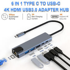 6 in 1 Type-C Hub Ethernet To 4K HDMI Rj45 Ethernet Network PD Charging USB 3.0 picture