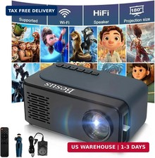 Mini Projector, HD 1080P WiFi Video Projector, Portable Outdoor Projector with T picture
