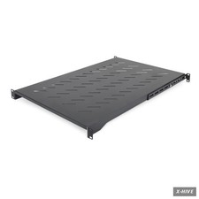 Vented 1U 4-Post Server Rack Shelf, Adjustable Depth, 150Lb Capacity, Black picture