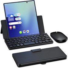 Mini Bluetooth Keyboard Mouse Stand Case for Galaxy Z Fold 6 7 8 iPad Mini picture