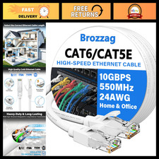 50ft Ethernet Cable Cat6/Cat5E 10Gbps High Speed Snagless Network Cord RJ45 for picture