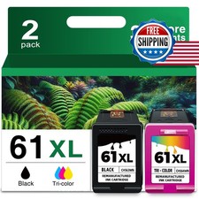 Black and Color Combo Pack Replacement for HP 61 XL picture