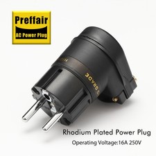 Pair Rhodium Plated EU SCHUKO Power Plug Right Angle Connector IEC C15 Female picture