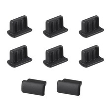 10 x Silicone Mini USB Anti-Dust Stopper Cap Cover Black picture