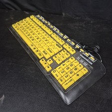 ZoomText Large Print USB Keyboard Yellow Key Visually Impaired picture