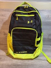 Under Armour Storm Backpack Neon Black Padded Straps Laptop Bottle Pockets picture