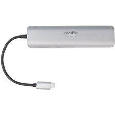 Rocstor USB-C MULTIPORT ADAPTERALUMINUM SDCR/4K HDMI/Type C 100WPD/GBE picture