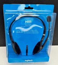New Genuine Logitech H111 Stereo Headset Black 981-000612 picture