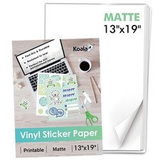 Koala Printable Vinyl Sticker Paper 13x19 Waterproof Matte Inkjet Laser 30PK picture