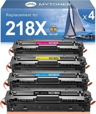 218X Toner Cartridges 4 Pack (NO CHIP) Compatible Replacement for HP 218X 218... picture