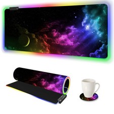 AIMSA Large RGB Gaming Mouse Pad, Keyboard Mousepad Led Extended 35.4 x 15.8 ... picture