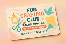 🎨 Unlock 12 Months of Creative Fun with Fun Crafting Club for Kids - 1 yr. Card picture