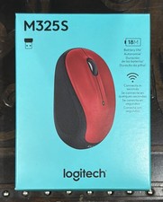 Logitech M325S Wireless Optical Compact Ambidextrous Mouse Wireless Red NEW NIB picture