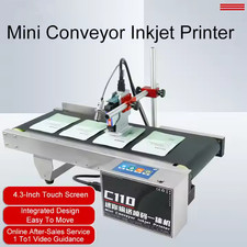 Mini conveyor inkjet printer production date QR code barcode mini coding machine picture