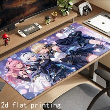 Extra-large Size Rubber Mouse Pad Anime Girls with Pink White and Blonde Hair picture