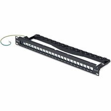 StarTech 24 Port 1U Blank Keystone Patch Panel with Cable Management Bar picture