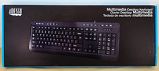Adesso AKB-132HB Multimedia USB Keyboard with 3 Hubs, Black, NEW in Box picture