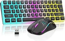 60% Wireless Gaming Keyboard and Mouse Combo, RGB Backlit Rechargeable Battery M picture