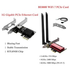 1G Gigabit PCIe Ethernet Card WiFi 7 PCIe Card with Bluetooth 5.4 for Desktop picture