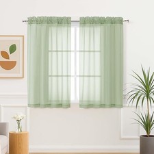  Sheer Curtains 45 Inch Length 2 Panels Set 42