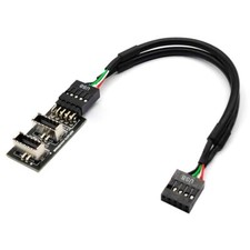 Cablecy Dual USB 3.1 Front Panel Socket Key-A Type-E to USB 2.0 9Pin Adapter picture