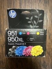 HP Genuine Original 951/950XL CMYK Inkjet Ink Cartridges 4-Pack Cyan Magenta Yel picture