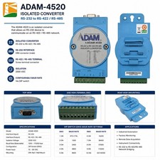 Advantech ADAM 4520 RS232 to RS422/RS-485 Isolated Converter. picture