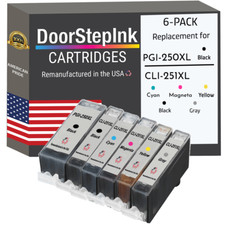 DoorStepInk Compatible Ink Cartridges for Canon PGI-250XL/ CLI-251XL 6Pack-USA picture