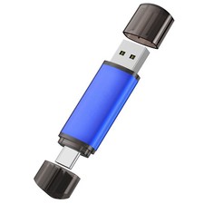 32GB USB 2.0 Flash Drive OTG Dual Port Memory Stick Pen Drives Blue picture