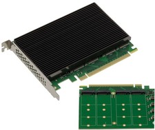 PCIe Gen 5.0 x16 Card For 4 M.2 NVMe M Key SSDs With PI6CB33402 Chipset picture
